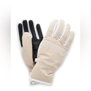 BOGNER Hilla Leather-trimmed Gloves In Neutral US Size M, EU 75